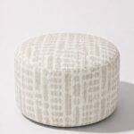 Mira Beige Patterned Round Pouf (60CMx33CM)