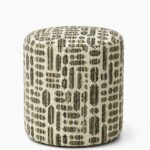 Mira Deep Green Patterned Round Pouf