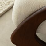 Aviora Off White Boucle Wooden Rocking Chair