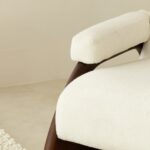 Aviora Off White Boucle Wooden Rocking Chair