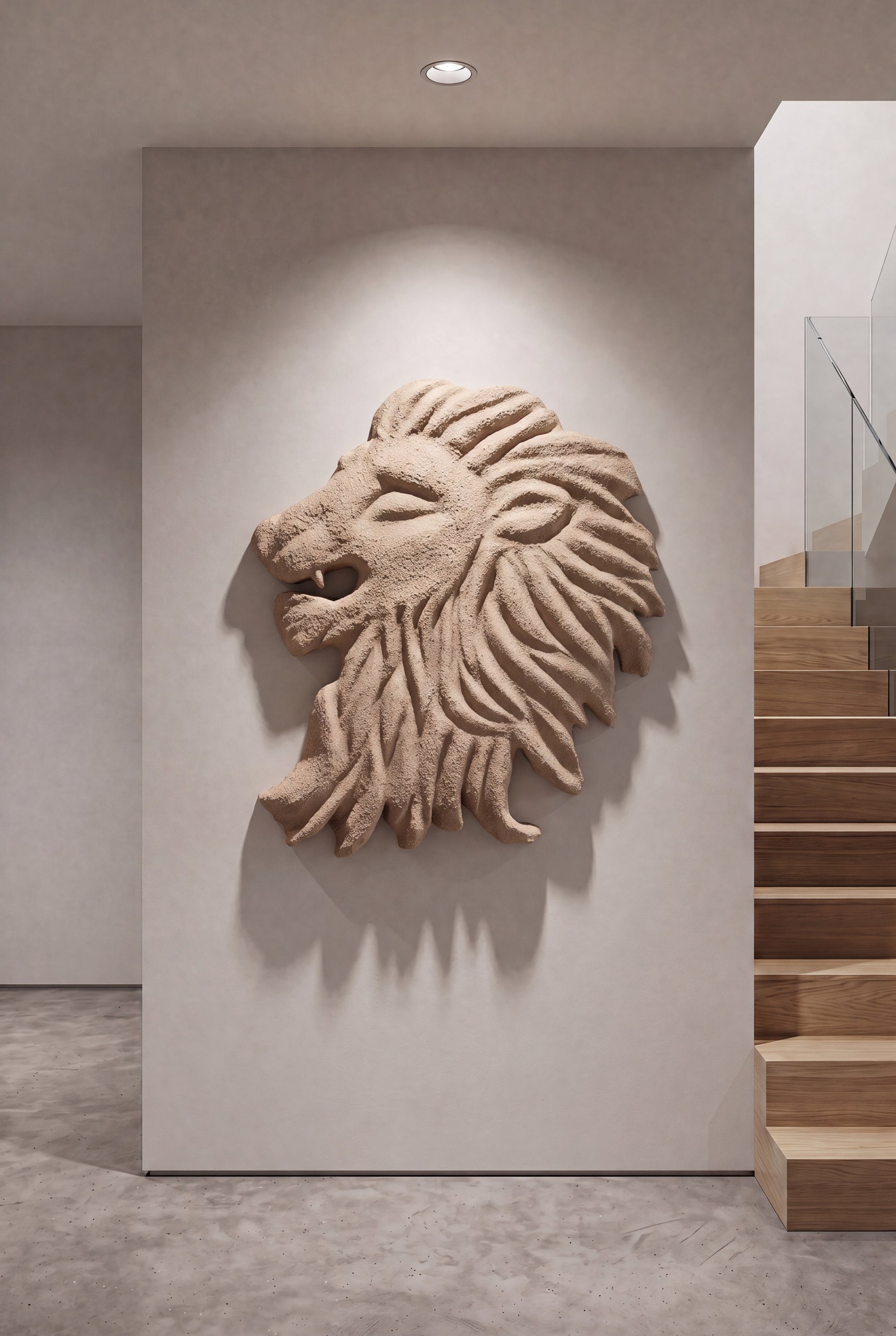 Rovere Lion Microconcrete Wall Art