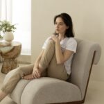 Serenya Light Grey Channel Tufted Lounge Chair
