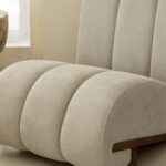 Serenya Light Grey Channel Tufted Lounge Chair