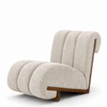 Serenya Light Grey Channel Tufted Lounge Chair
