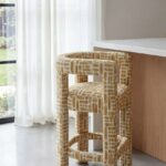 Bella Mustard Patterned Stool