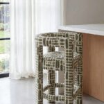 Bella Taupe Patterned Stool