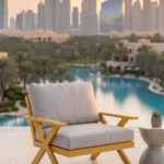 Aubren Light Beige Outdoor Lounge Chair