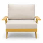 Aubren Light Beige Outdoor Lounge Chair