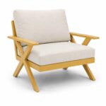 Aubren Light Beige Outdoor Lounge Chair