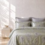 Auvira Sage Green Floral King Bed Sheet, Duvet Cover & Pillowcase Set