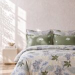 Lynora Sage Green Botanical King Bed Sheet, Duvet Cover & Pillowcase Set