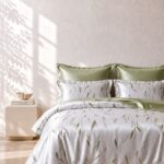 Evarin Sage Botanical King Bed Sheet, Duvet Cover & Pillowcase Set
