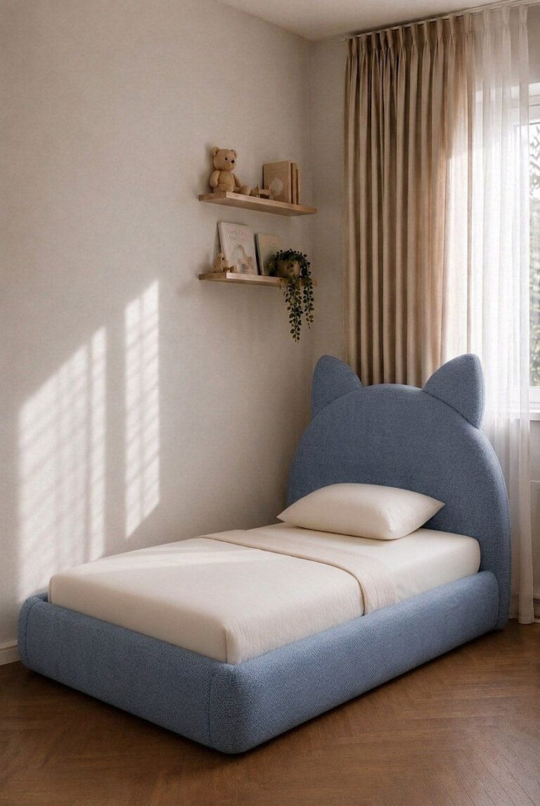 Purrla Kids Dusty Blue Cat Ear Bed