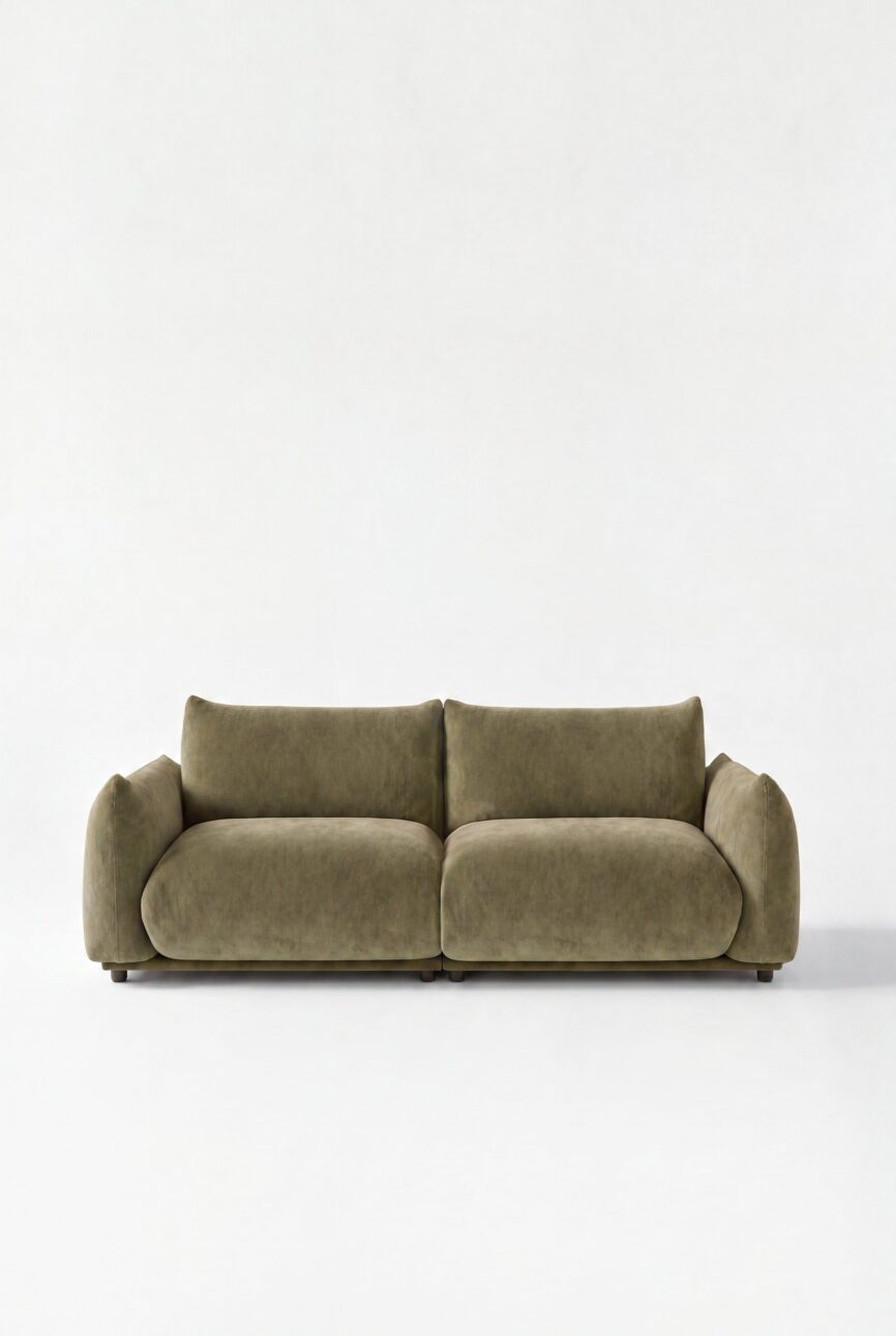 Alannah Dusty Olive Velvet Modular 2 Seater Sofa