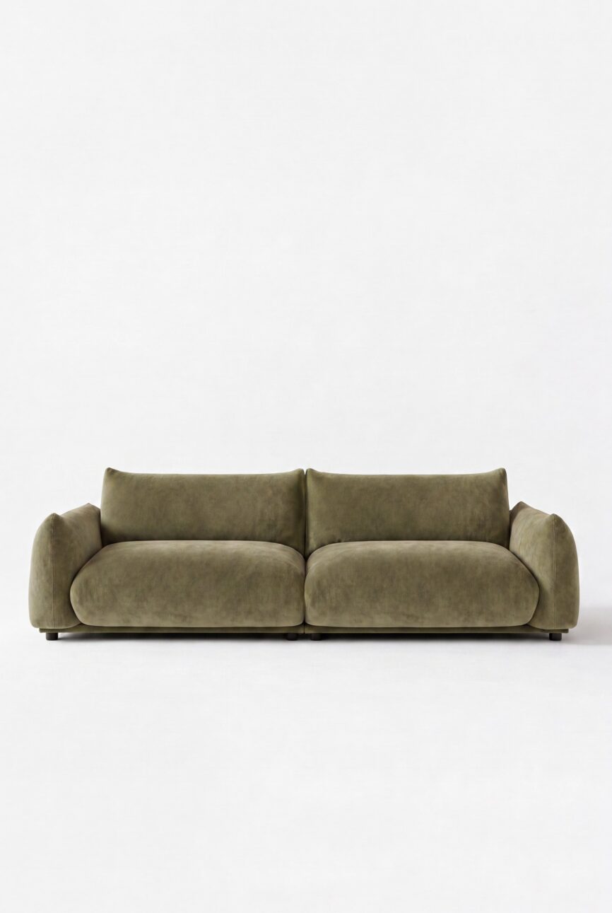 Alannah Dusty Olive Velvet Modular 3 Seater Sofa