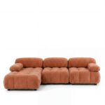 Nuvola Spiced Coral Velvet 3 Seater L-Shape Sofa