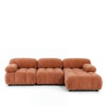 Nuvola Spiced Coral Velvet 3 Seater L-Shape Sofa