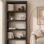 Nysa Black Microconcrete Display Shelves Unit