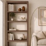 Nysa Mocha Microconcrete Display Shelves Unit