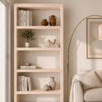 Nysa Ivory Cream Microconcrete Display Shelves Unit