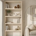 Nysa Light Beige Microconcrete Display Shelves Unit