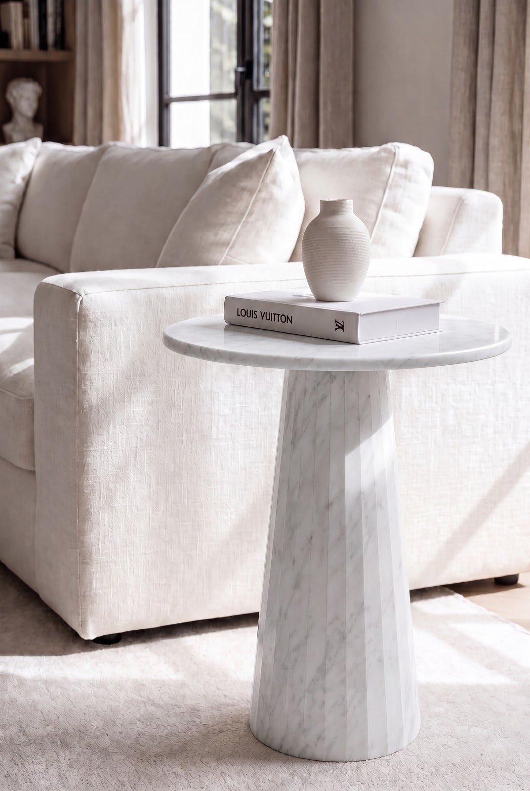 Rayne Bianco Joya Marble Side Table