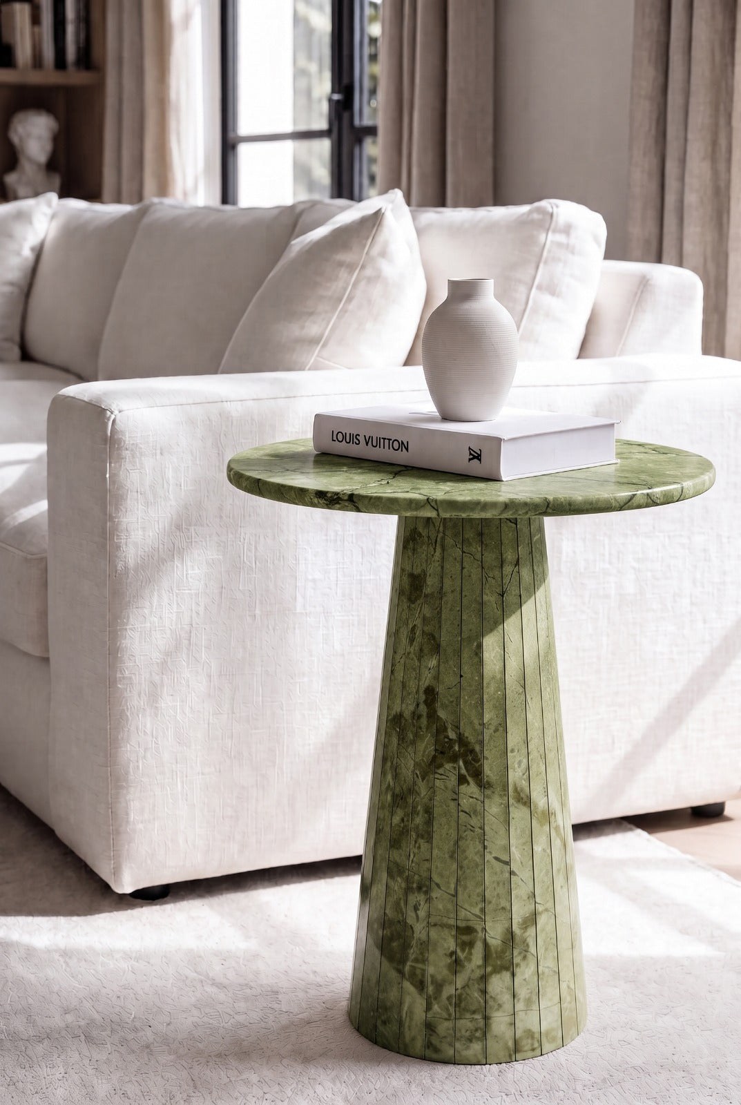Rayne Ming Green Light Marble Side Table