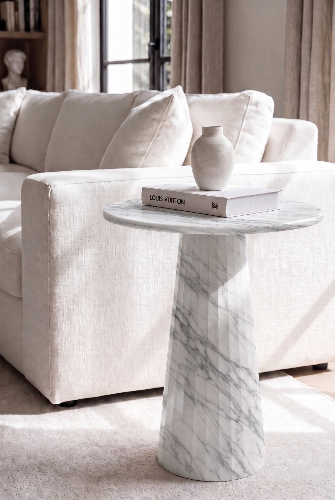 Rayne Greek Calacatta Marble Side Table
