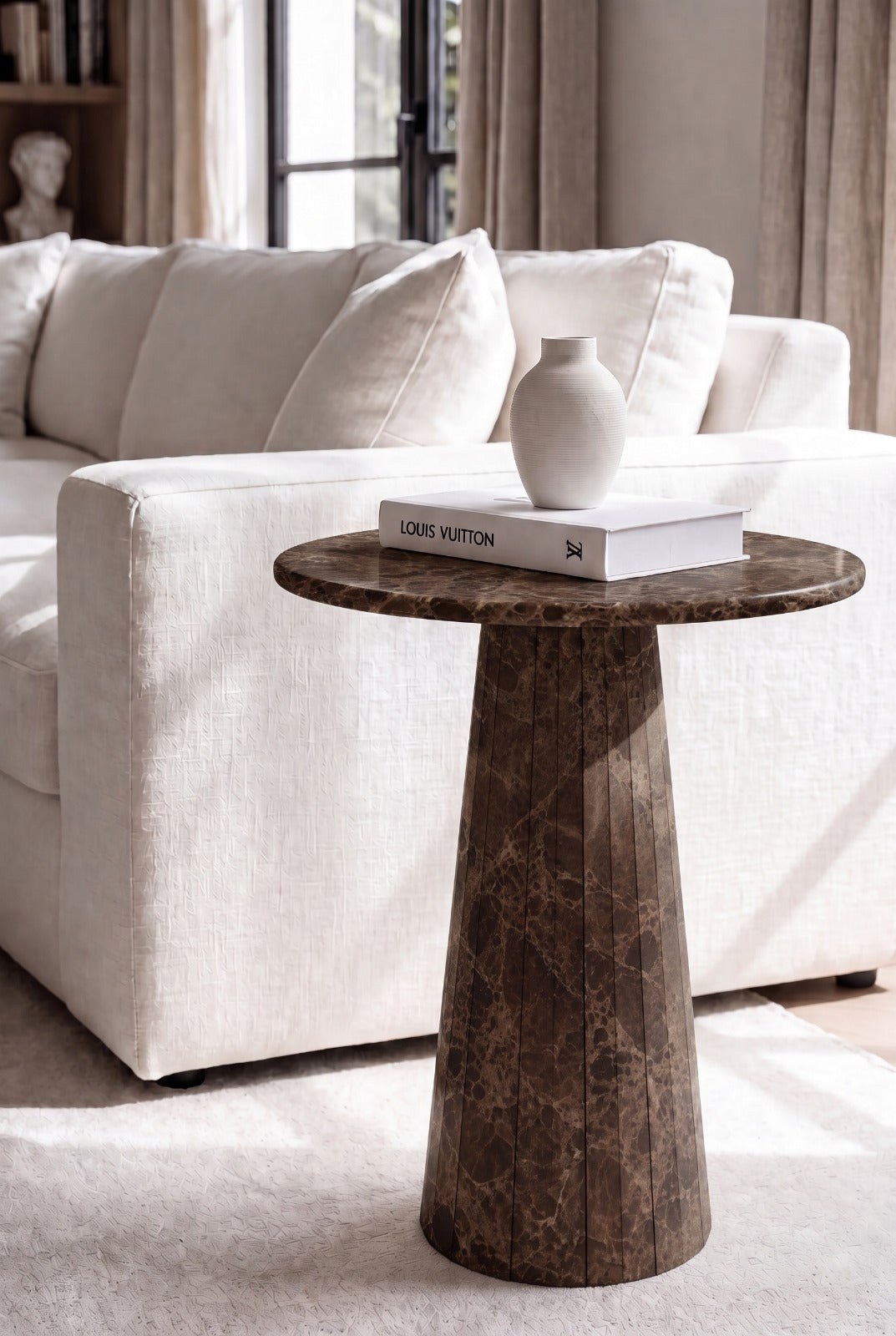 Rayne Dark Emperador Marble Side Table