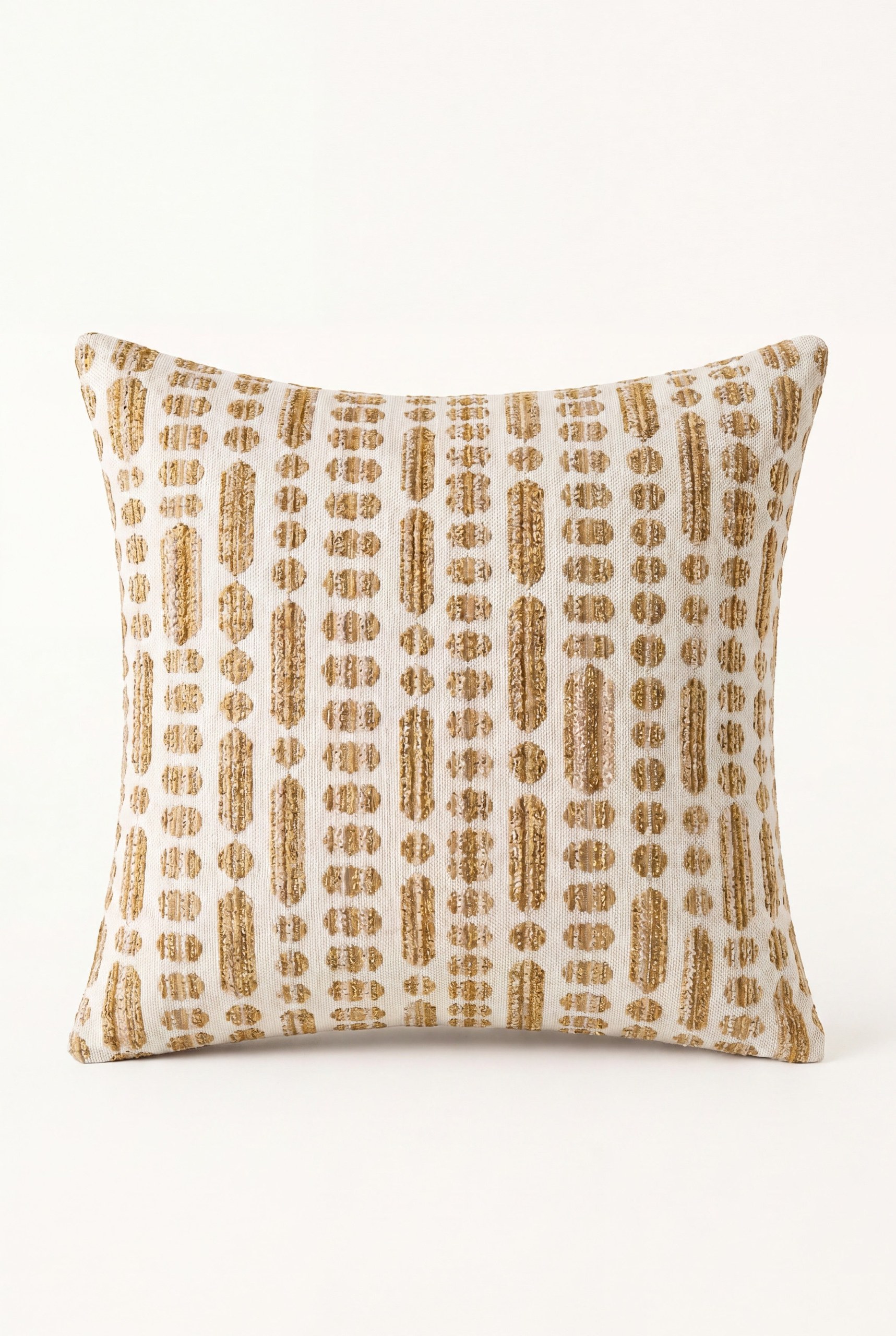 Soreva Mustard Patterned Square Cushion Cover