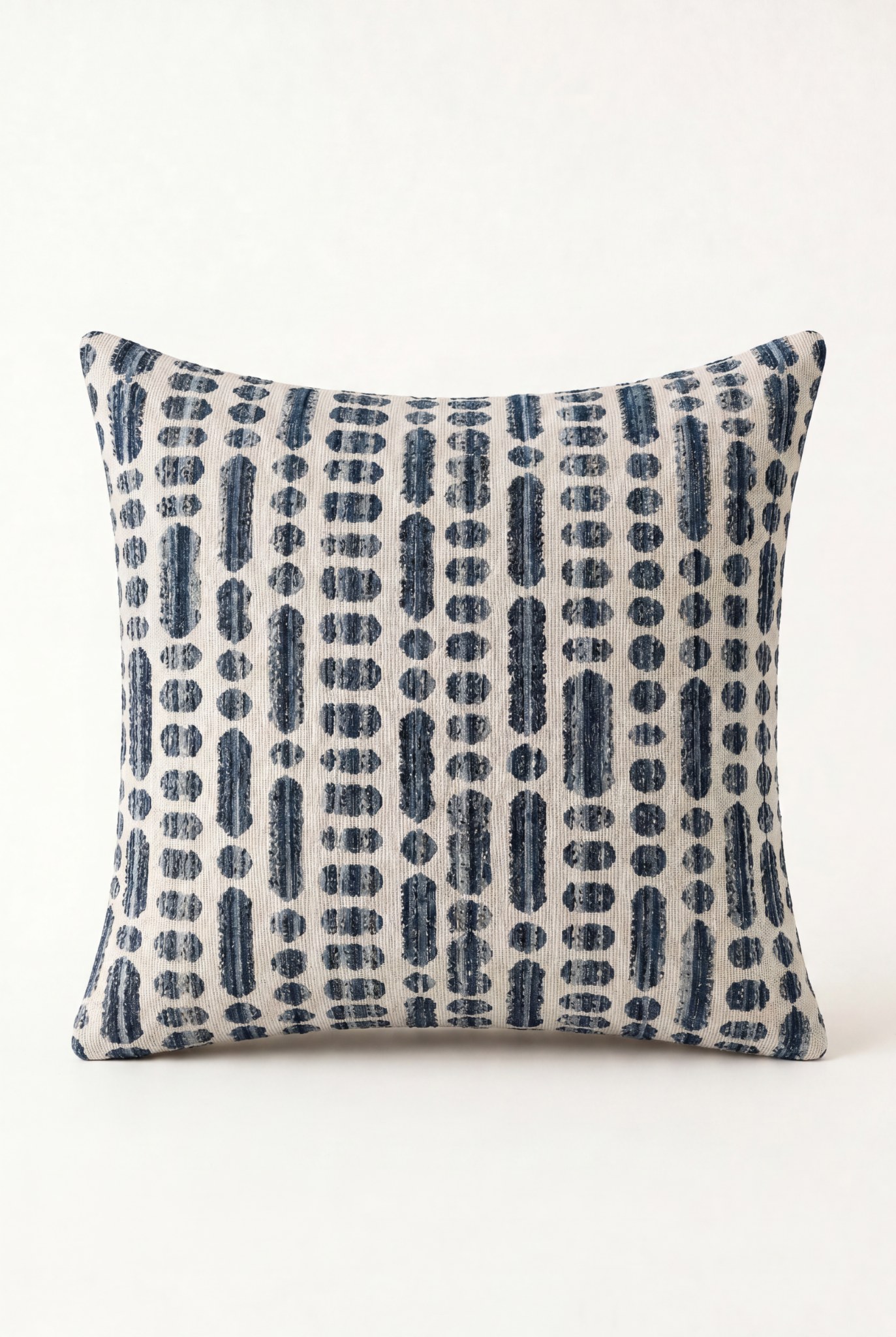 Soreva Slate Blue Patterned Square Cushion Cover