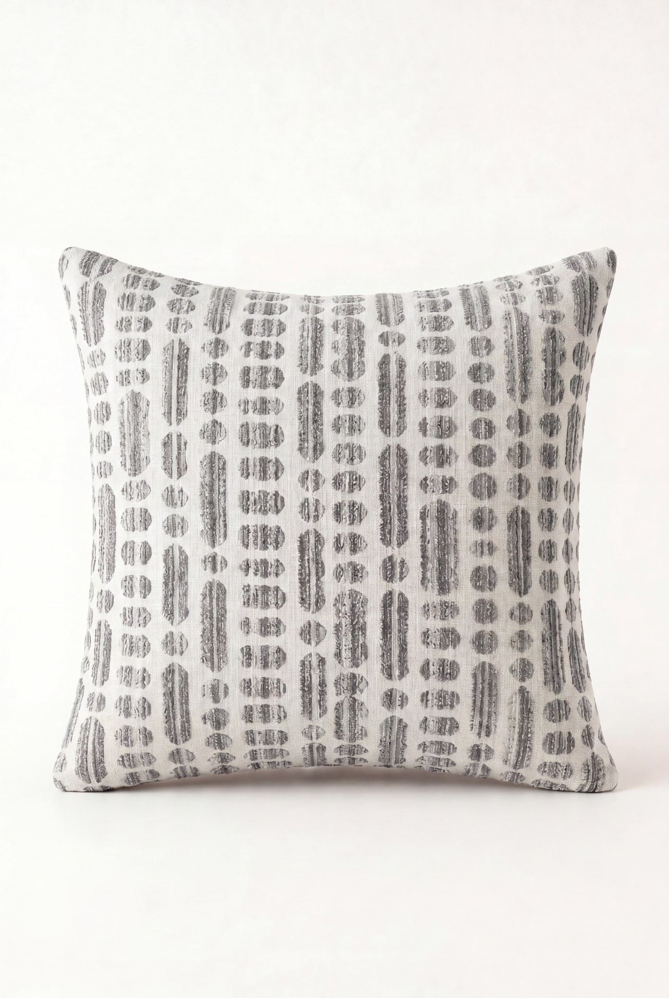 Soreva Light Grey Patterned Square Cushion Cover