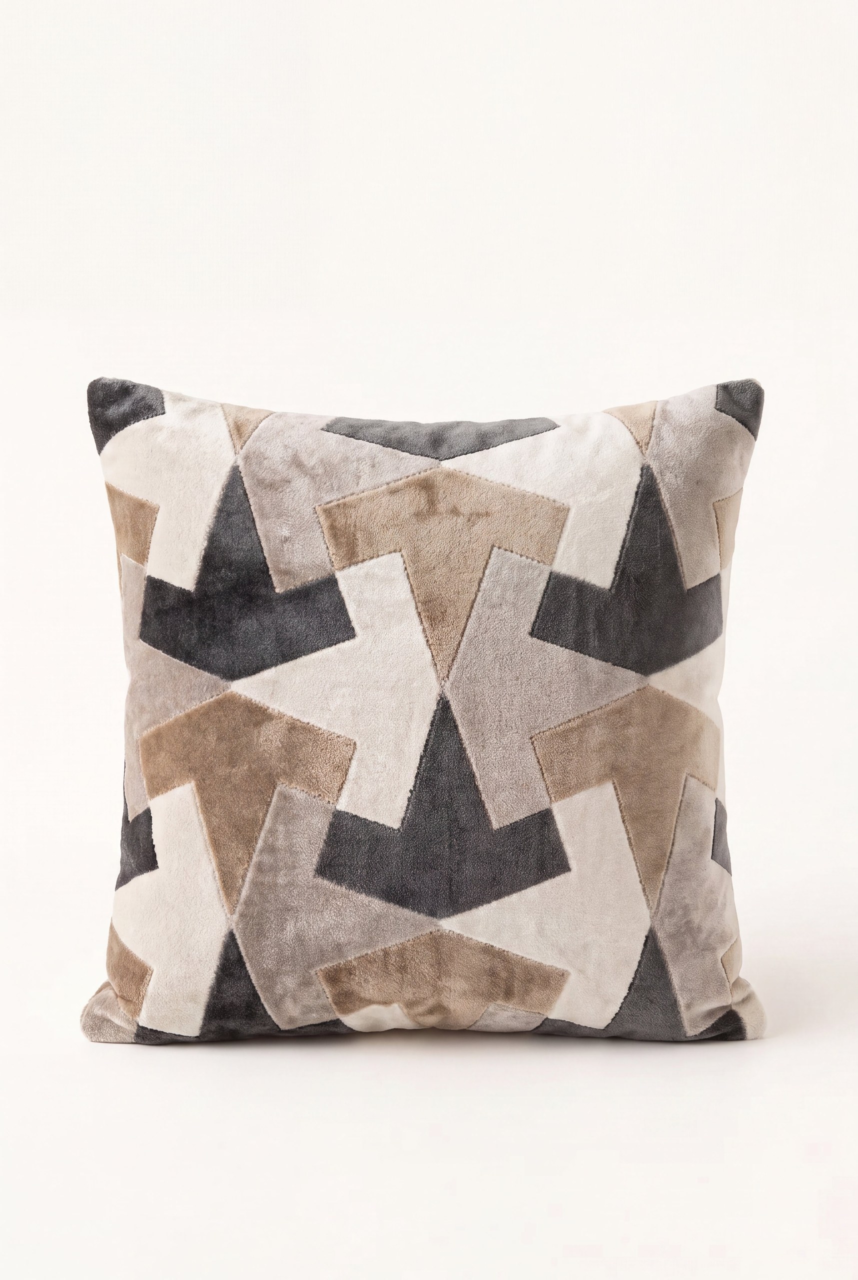 Soreva Taupe Abstract Square Cushion Cover
