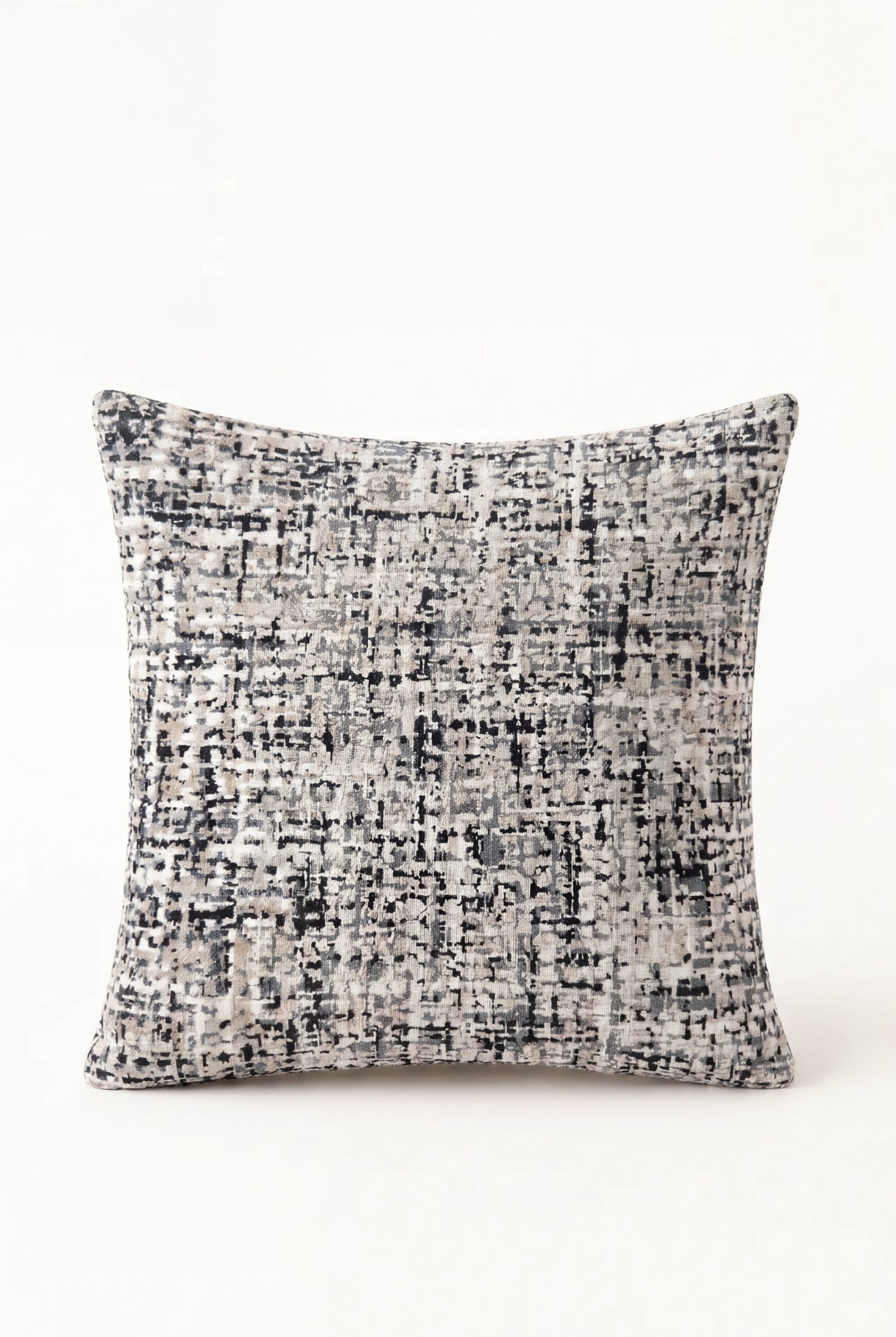 Soreva Taupe Grid Square Cushion Cover