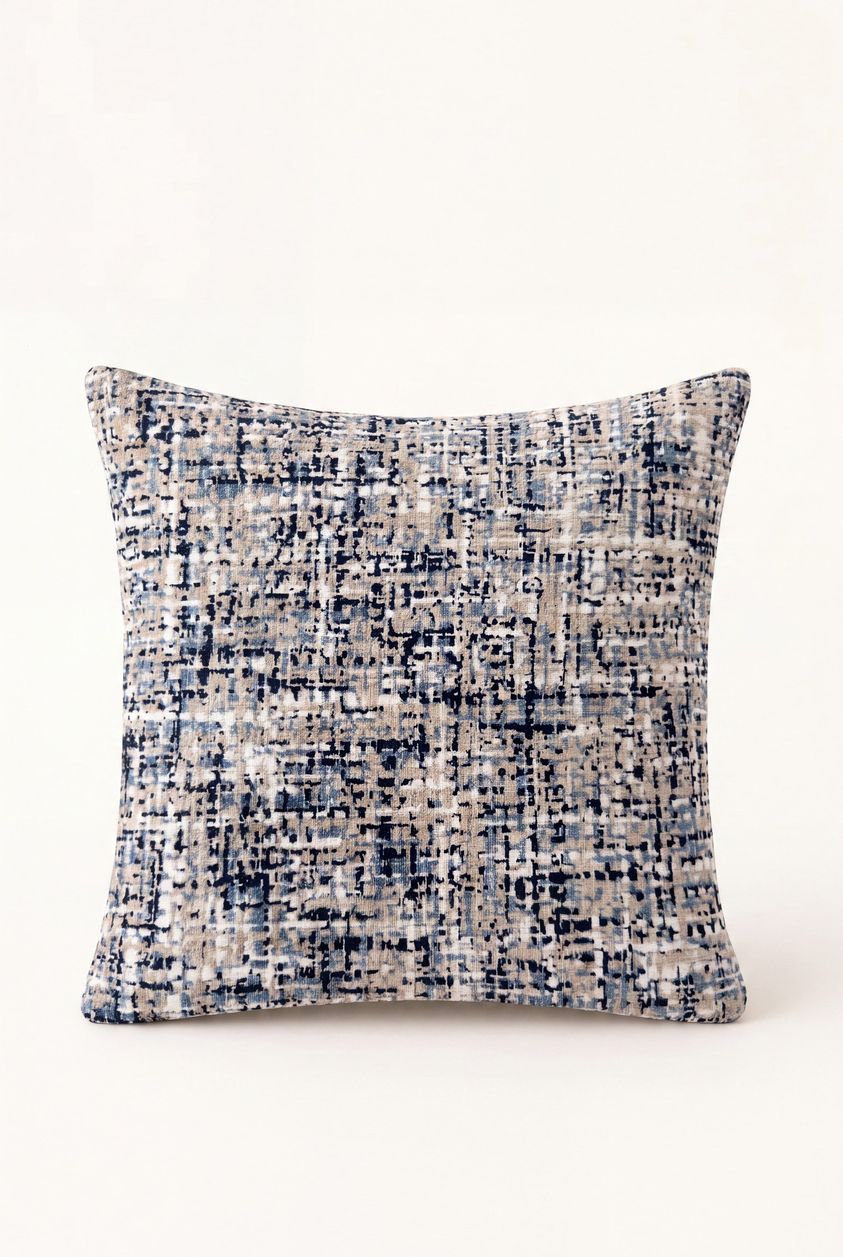 Soreva Blue Grid Square Cushion Cover