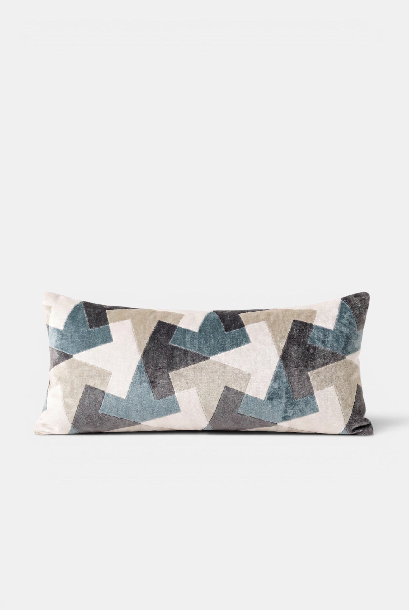 Soreva Dusty Teal Abstract Rectangle Cushion Cover