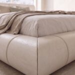 Mirela Off White Micro Concrete Platform Bed