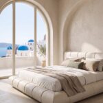 Mirela Off White Micro Concrete Platform Bed