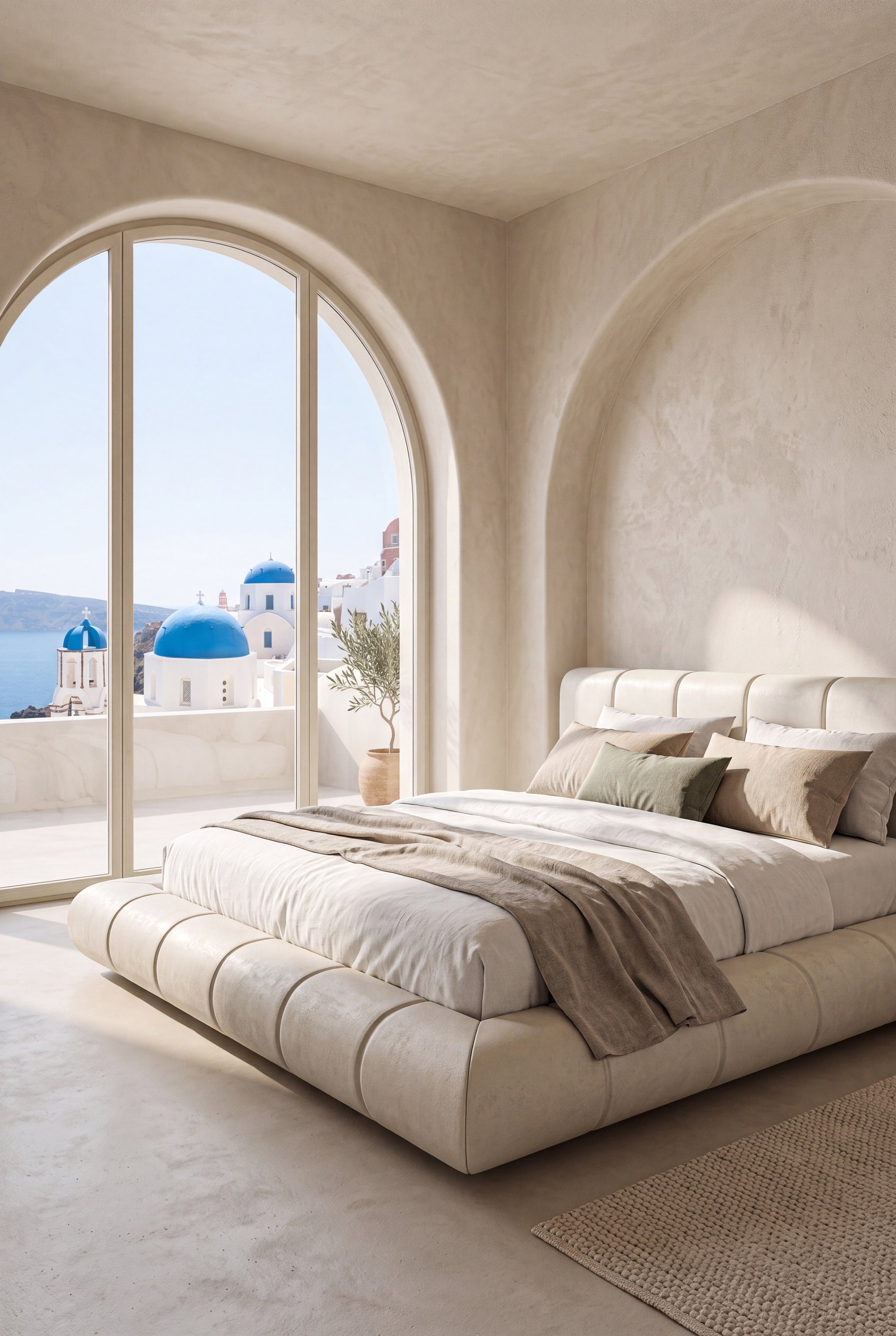 Mirela Off White Micro Concrete Platform Bed - Image 3