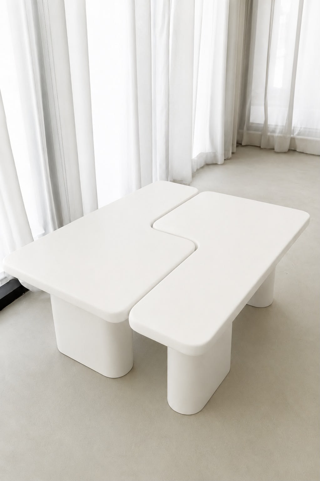 Eldrin White Microconcrete Coffee Table - Image 3