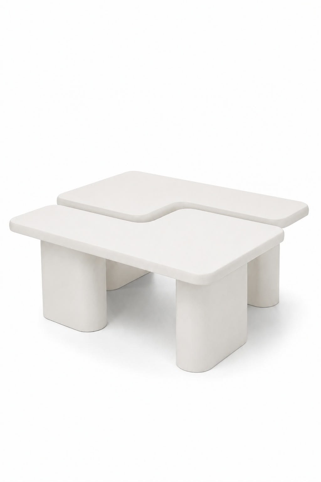 Eldrin White Microconcrete Coffee Table - Image 4