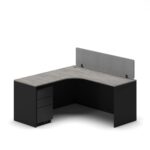 Slate Angle Office Workstation Desk - Single