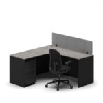 Slate Angle Office Workstation Desk - Single