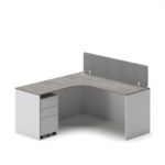 Slate Angle Office Workstation Desk - Single