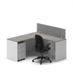 Slate Angle Office Workstation Desk - Single