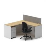 Slate Angle Office Workstation Desk - Single