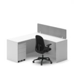 Slate Angle Office Workstation Desk - Single