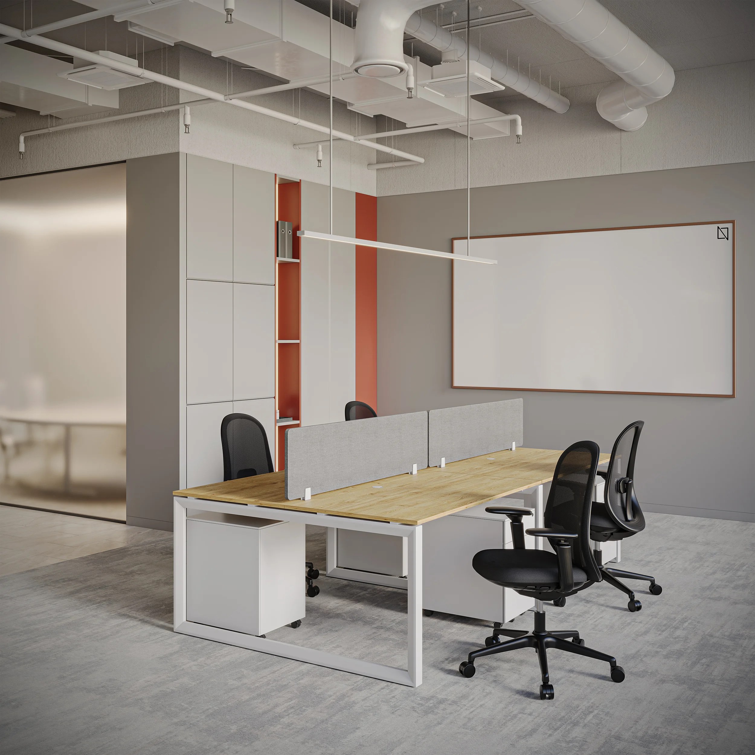 4-Person Face-to-Face Cluster Workstation - Series O - Image 7