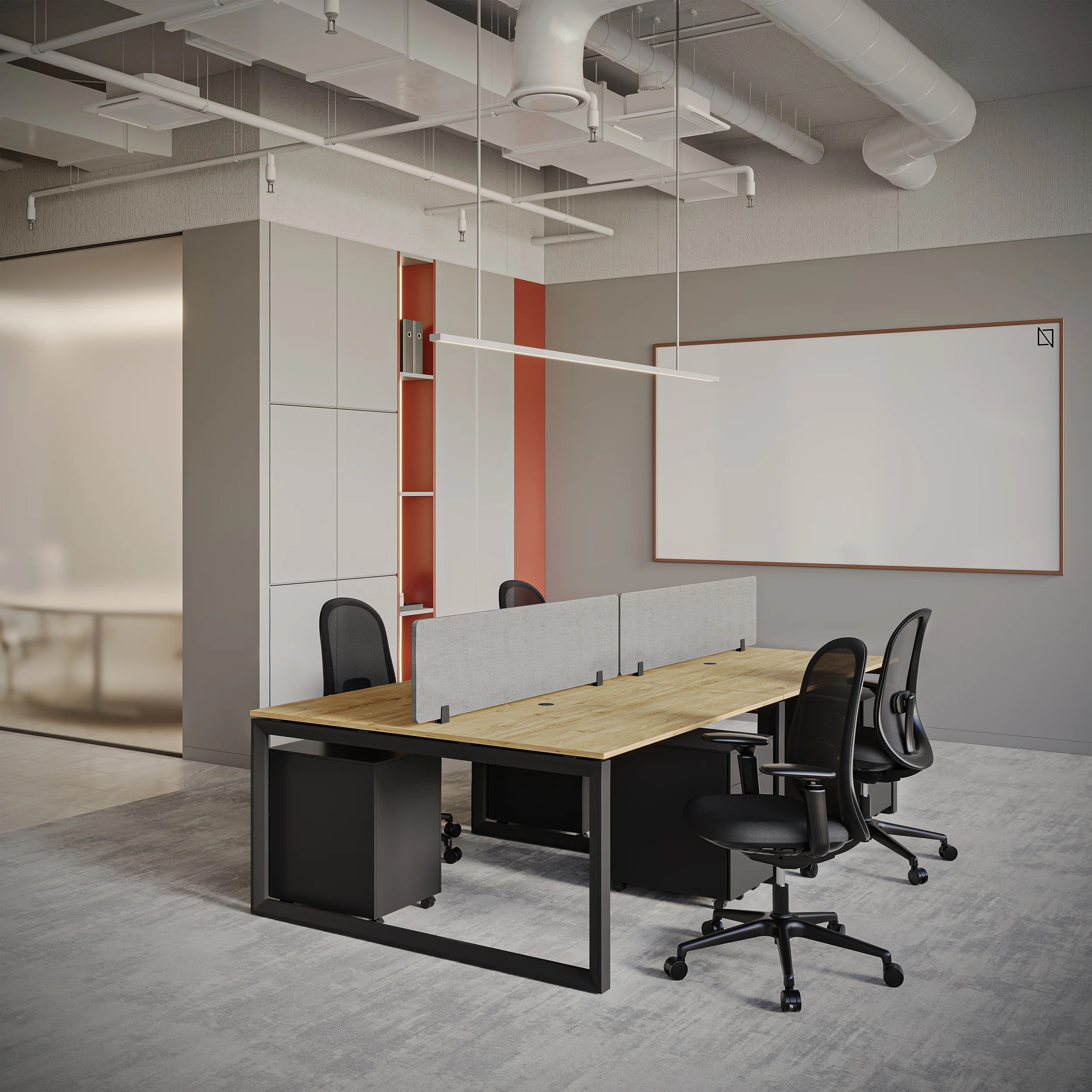 4-Person Face-to-Face Cluster Workstation - Series O - Image 8