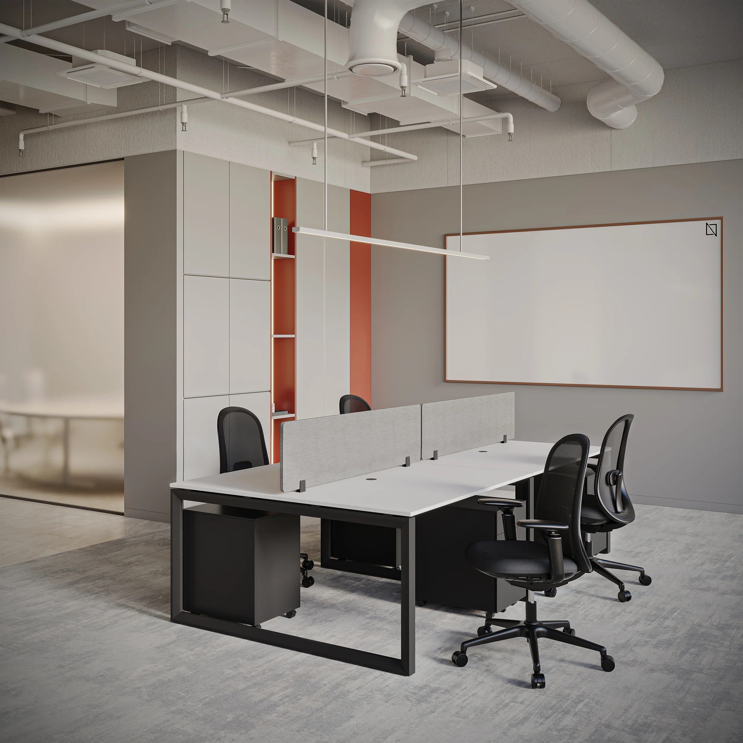 4-Person Face-to-Face Cluster Workstation - Series O - Image 22